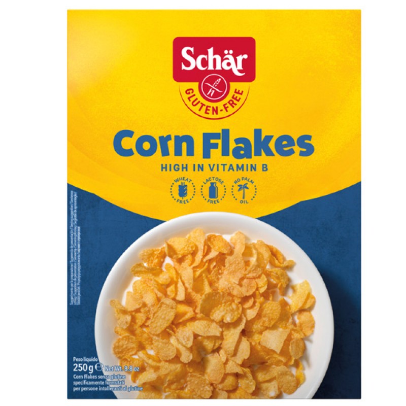 SCHAR Νιφάδες Καλαμποκιού Corn Flakes Χωρίς Γλουτένη (250γρ) Δημητριακά & Μπάρες Δημητριακών 